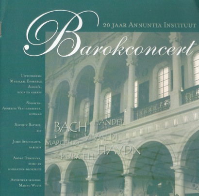 Affiche van het barokconcert voor 20 jaar Annuntia Instituut