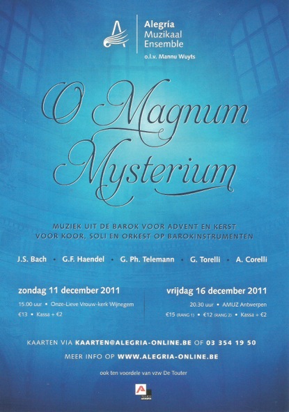 Affiche van het concert O Magnum Mysterium
