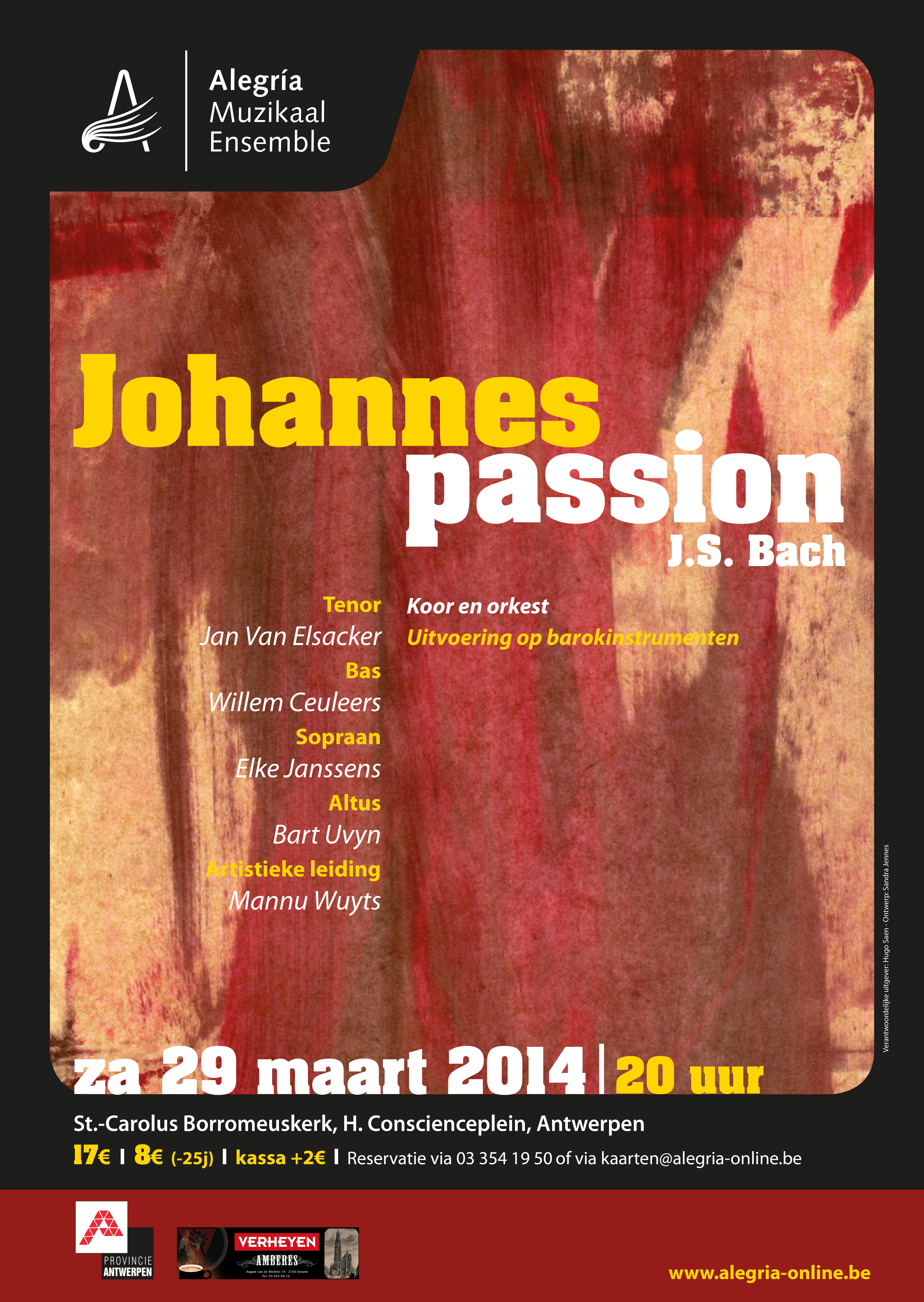 Affiche van het concert van de Johannes Passion